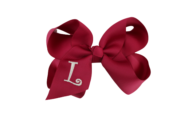 Red Monogrammed Bow